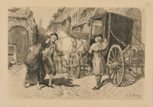 Illustration for Manon Lescaut: Woman being led into a carriage