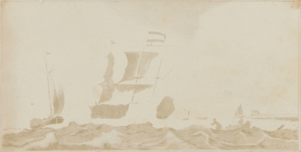 Ships near a City, after Bakhuizen - Image 2