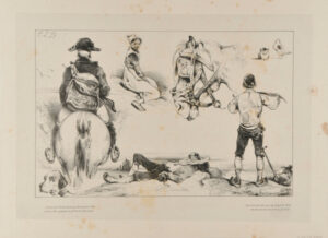 Sheet of Studies: Man on Horseback, Seated Girl, Horse’s Head etc.