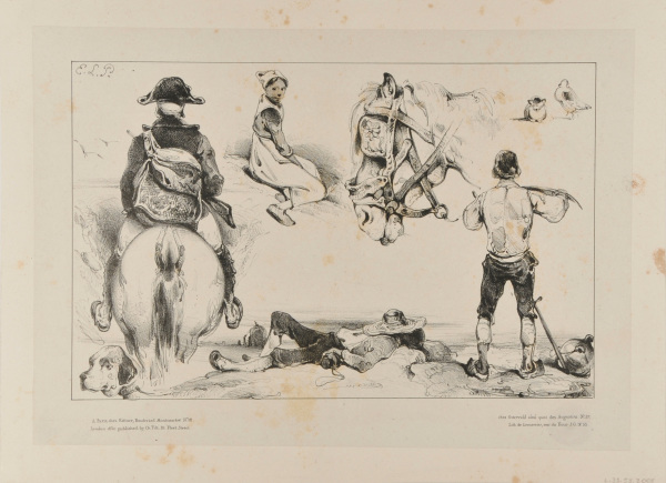 Sheet of Studies: Man on Horseback, Seated Girl, Horse’s Head etc.