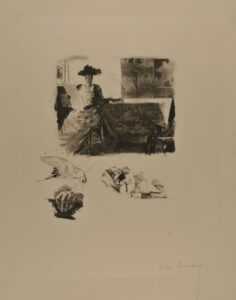 Card for Sagot: Woman Looking at Prints