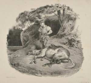 Man Looking at His Dead Horse