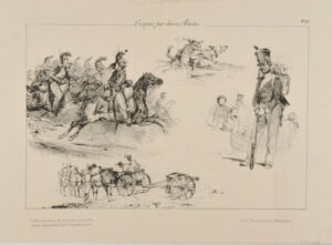 Croquis par divers artistes: No. 23: Soldiers Charging, Monkey Soldier, Soldier Standing, etc.