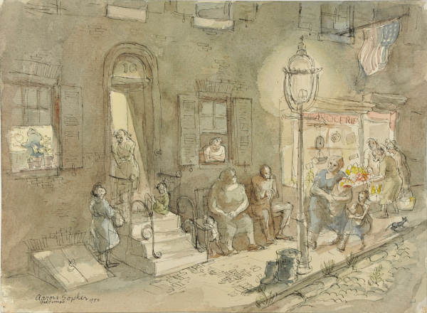 Side Walk Scene in the Evening - Image 3