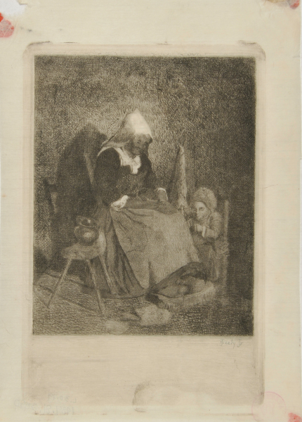 Old Woman and Girl Seated - Image 4