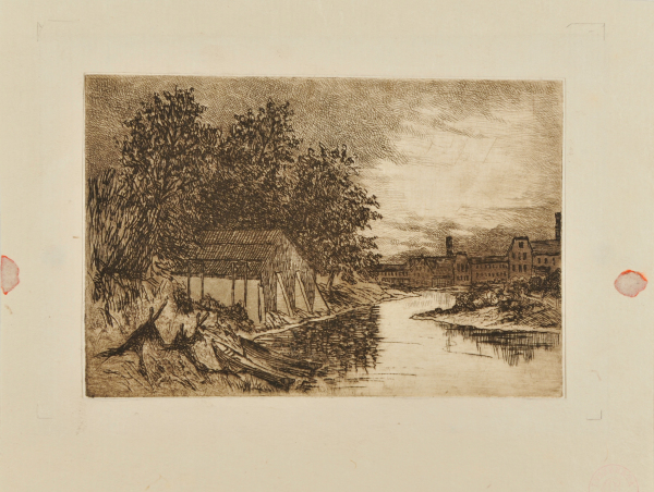 River Landscape with Factory Buildings - Image 2