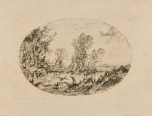 Landscape: Marsh with Herons on the Banks