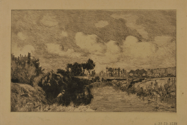 LANDSCAPE WITH MAN FISHING