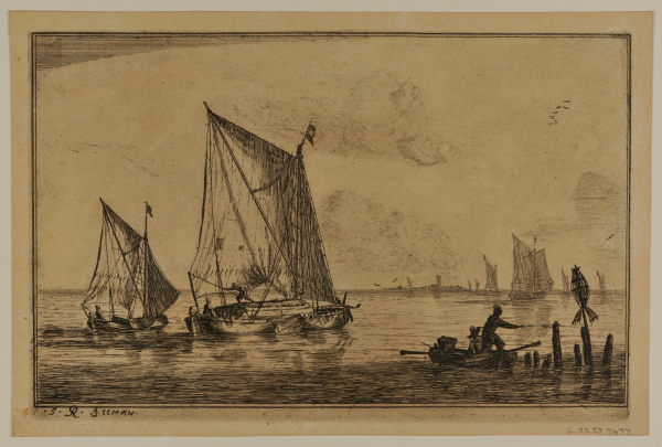 A “Duinopschuit,” a Smaller Sailing Boat, and a Rowing Boat