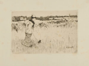 Femme dans la campagne parisienne