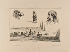 Sketches of camels and Turkish figures