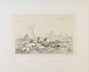 Paysage: Troupeau de cochons