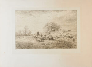 Paysage: Troupeau de porcs