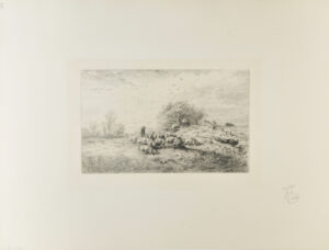 Paysage: Troupeau de porcs