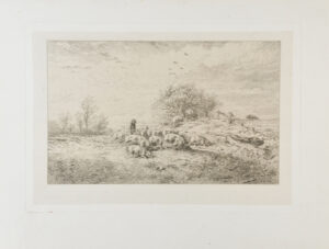 Paysage: Troupeau de porcs