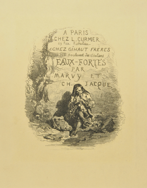 Title plate from the series “Eaux-fortes par L. Marvy et Ch. Jacque”