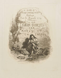 Title plate from the series “Eaux-fortes par L. Marvy et Ch. Jacque”