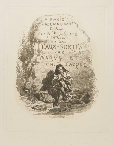 Title plate from the series “Eaux-fortes par L. Marvy et Ch. Jacque”