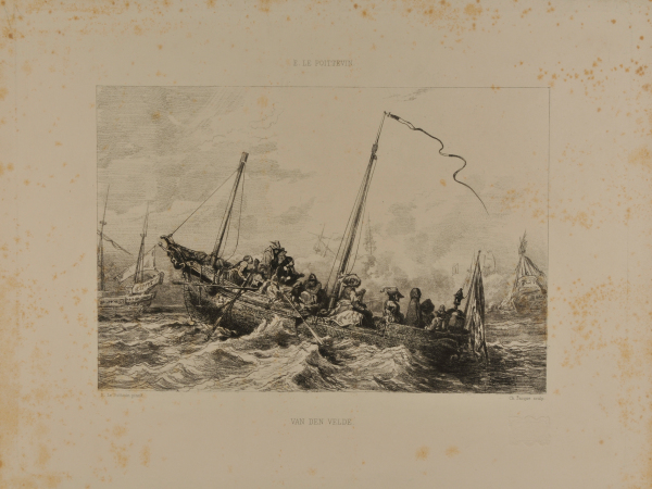 Van de Velde dessinant un combat naval