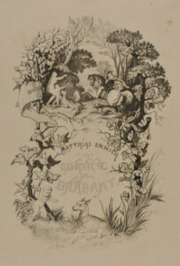 Frontispiece from the book “Matthias Emmich, Geneviève de Brabant (Paris: L. Curmer, 1841)”
