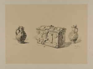 Two jars and a box with a key