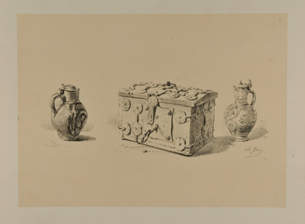 TWO JARS AND A BOX WITH A KEY