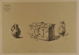 Two jars and a box with a key