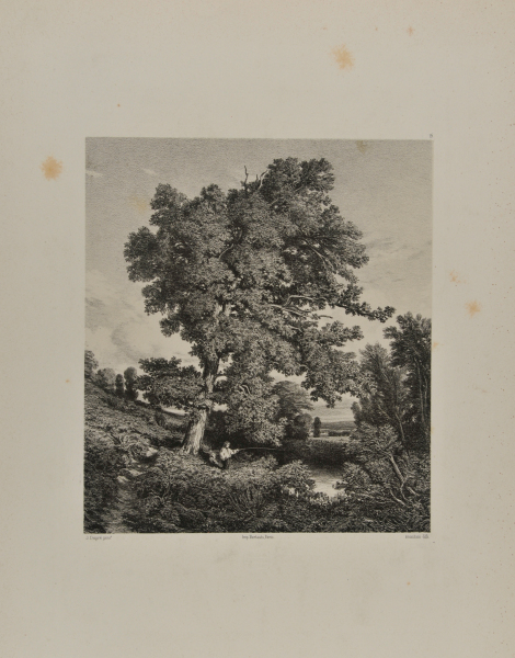 Landscape with Man Fishing under a Tree