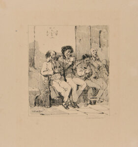 Four men on a bench