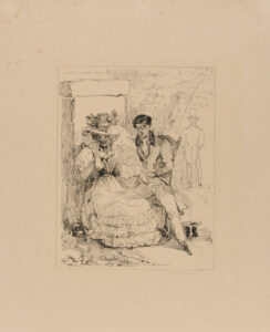 Woman being courted by young man