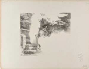 Femme assise dans un jardin