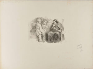 Sketch of schoolmaster and students