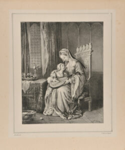Mother and daughter with lute