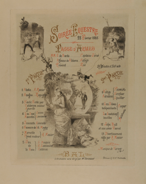 Announcement for a “Soirée Equestre”