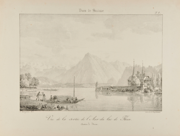 Vue de la Sortie de l’Aar du Lac de Thun