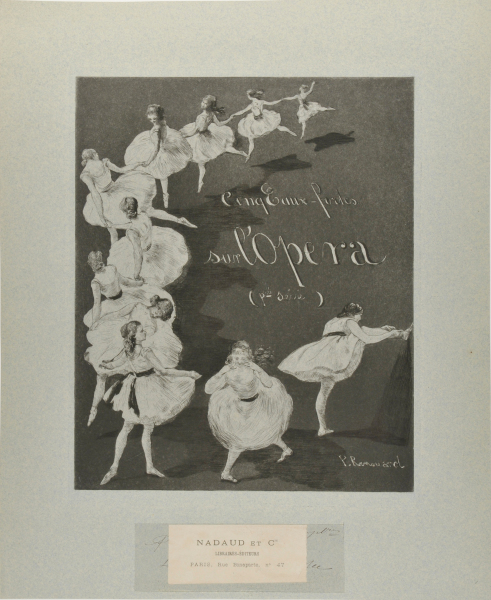 TITLE PLATE FOR THE SERIES "CINQ EAUX-FORTES SUR L'OPERA (PÈRE. SÉRIE)"