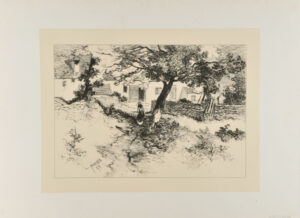 Woman Walking up a Path to a House