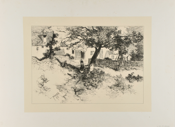 Woman Walking up a Path to a House