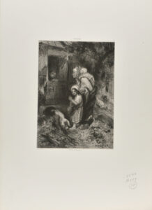 Old Woman with Two Children and a Pig