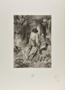 Vieux Paysan Trainant un Fagot