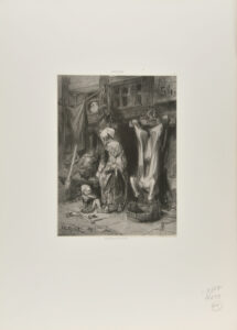 Vieille Femme et Enfant avec un Cochon