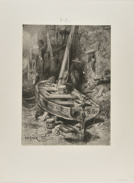 FISHING BOAT DOCKED NEAR HOUSES