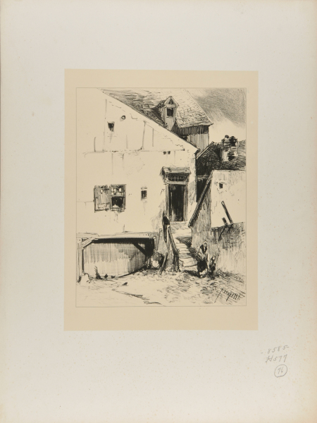 Maisons de paysan avec marches à droite