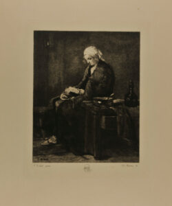 Woman Reading with Bowl and Jug on Table