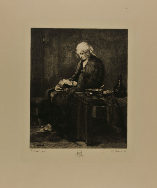 Woman Reading with Bowl and Jug on Table