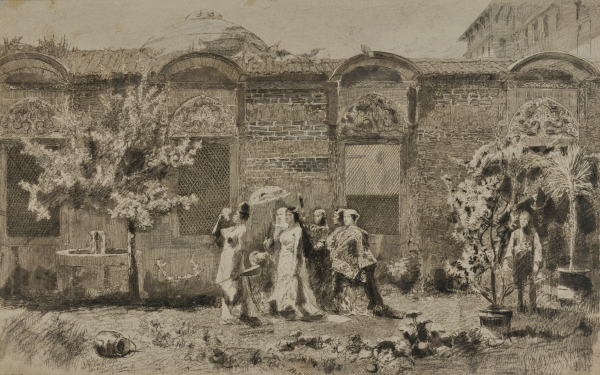 Promenade dans le jardin du harème