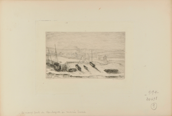 THE OLD PORT OF BOULOGNE AT LOW TIDE