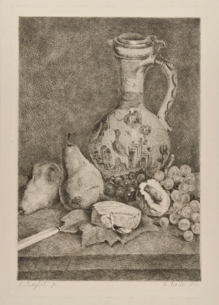 Still-life with Pitcher, Fruit, and Cheese