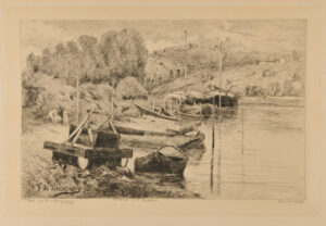 Boats Docked on a River