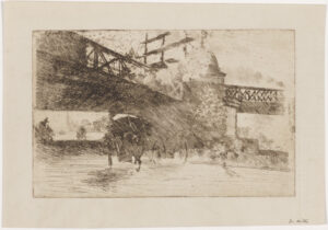 Vue de Londres, sous un pont de chemin de fer